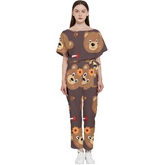 Bears-vector-free-seamless-pattern1 Batwing Lightweight Jumpsuit