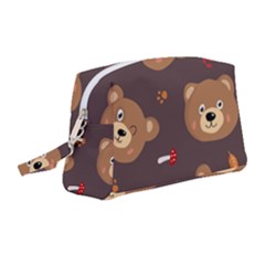 Bears-vector-free-seamless-pattern1 Wristlet Pouch Bag (medium) by webstylecreations