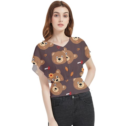 Bears-vector-free-seamless-pattern1 Butterfly Chiffon Blouse by webstylecreations