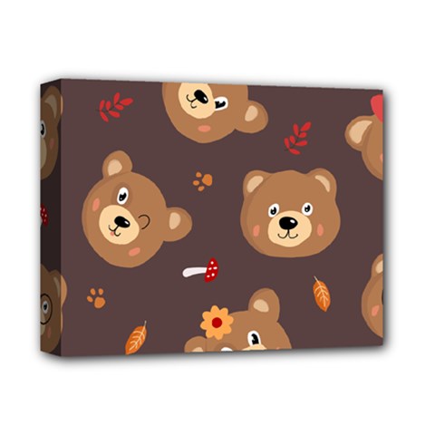 Bears-vector-free-seamless-pattern1 Deluxe Canvas 14  X 11  (stretched) by webstylecreations