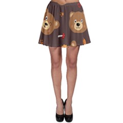 Bears-vector-free-seamless-pattern1 Skater Skirt by webstylecreations