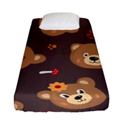 Bears-vector-free-seamless-pattern1 Fitted Sheet (single Size) by webstylecreations