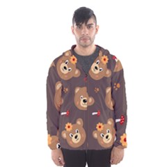 Bears-vector-free-seamless-pattern1 Men s Hooded Windbreaker by webstylecreations