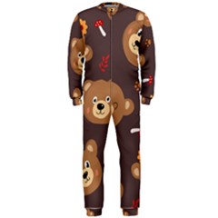 Bears-vector-free-seamless-pattern1 Onepiece Jumpsuit (men) 