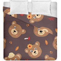 Bears-vector-free-seamless-pattern1 Duvet Cover Double Side (king Size) by webstylecreations