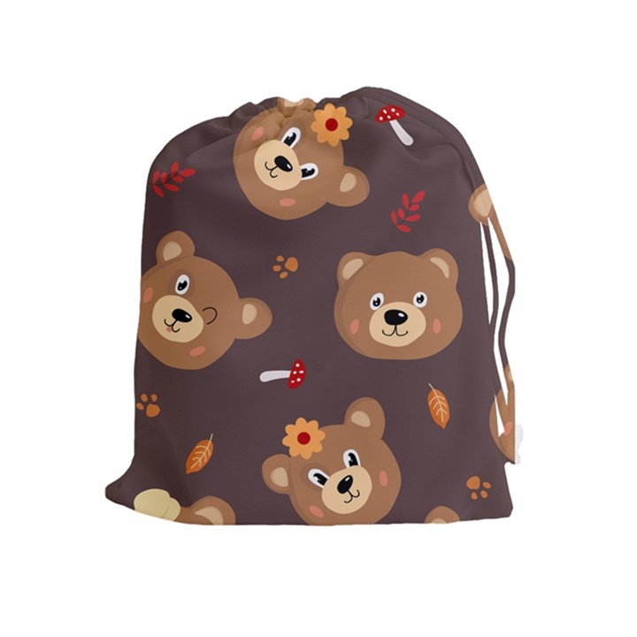 Bears-vector-free-seamless-pattern1 Drawstring Pouch (XL)