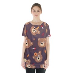 Bears-vector-free-seamless-pattern1 Skirt Hem Sports Top by webstylecreations