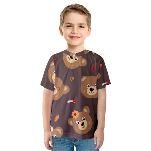 Bears-vector-free-seamless-pattern1 Kids  Sport Mesh Tee by webstylecreations