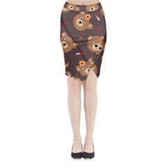 Bears-vector-free-seamless-pattern1 Midi Wrap Pencil Skirt by webstylecreations