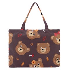 Bears-vector-free-seamless-pattern1 Zipper Medium Tote Bag by webstylecreations