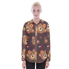 Bears-vector-free-seamless-pattern1 Womens Long Sleeve Shirt