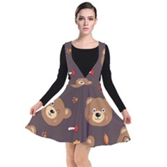 Bears-vector-free-seamless-pattern1 Plunge Pinafore Dress by webstylecreations