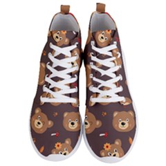 Bears-vector-free-seamless-pattern1 Men s Lightweight High Top Sneakers by webstylecreations