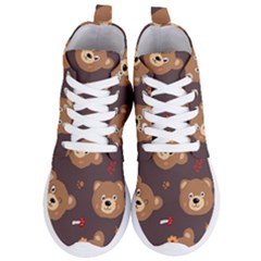 Bears-vector-free-seamless-pattern1 Women s Lightweight High Top Sneakers by webstylecreations