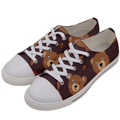 Bears-vector-free-seamless-pattern1 Women s Low Top Canvas Sneakers by webstylecreations