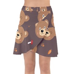 Bears-vector-free-seamless-pattern1 Wrap Front Skirt by webstylecreations