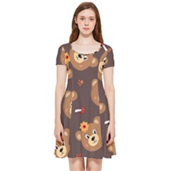 Bears-vector-free-seamless-pattern1 Inside Out Cap Sleeve Dress by webstylecreations