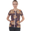 Bears-vector-free-seamless-pattern1 Short Sleeve Zip Up Jacket View1