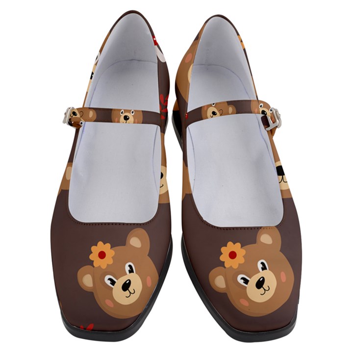 Bears-vector-free-seamless-pattern1 Women s Mary Jane Shoes