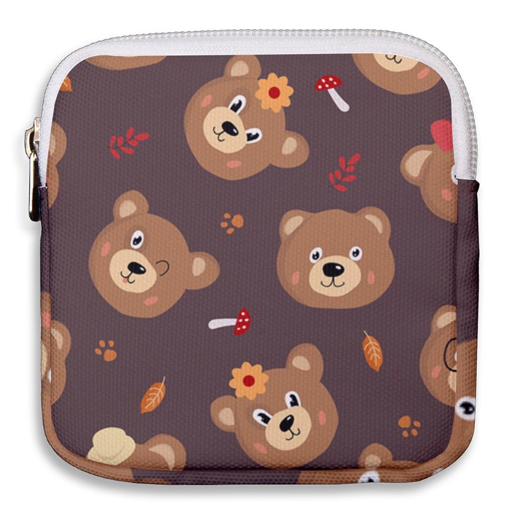 Bears-vector-free-seamless-pattern1 Mini Square Pouch