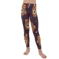 Bears-vector-free-seamless-pattern1 Kids  Lightweight Velour Leggings by webstylecreations