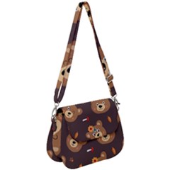 Bears-vector-free-seamless-pattern1 Saddle Handbag by webstylecreations