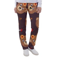 Bears-vector-free-seamless-pattern1 Women s Casual Pants by webstylecreations