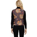 Bears-vector-free-seamless-pattern1 Women s Short Button Up Puffer Vest View2