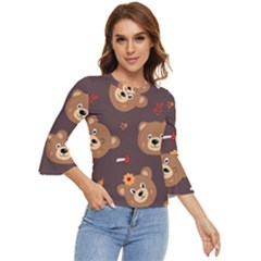 Bears-vector-free-seamless-pattern1 Bell Sleeve Top