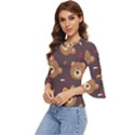 Bears-vector-free-seamless-pattern1 Bell Sleeve Top View2