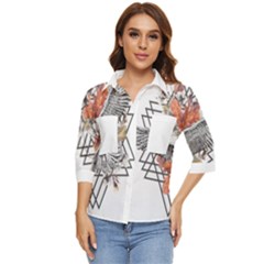 Boho Eagle  Women s Quarter Sleeve Pocket Shirt