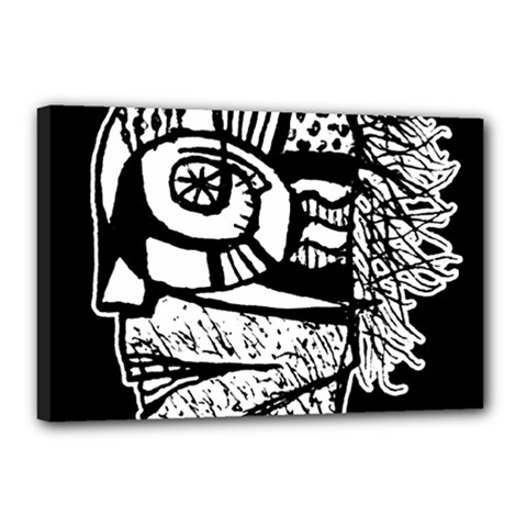 Cyber Punk Portrait Poster Illustration Canvas 18  X 12  (stretched) by dflcprintsclothing