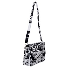 Cyber Punk Portrait Poster Illustration Shoulder Bag With Back Zipper by dflcprintsclothing