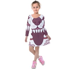 Kitsune Mask Kids  Long Sleeve Velvet Dress by mindnmint