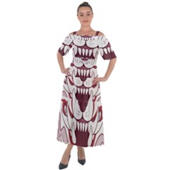 Kitsune Mask Shoulder Straps Boho Maxi Dress 