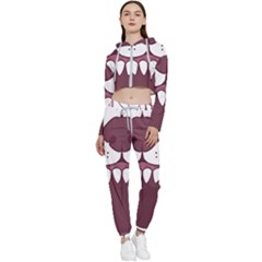 Kitsune Mask Cropped Zip Up Lounge Set