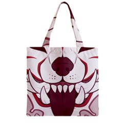 Kitsune Mask Zipper Grocery Tote Bag by mindnmint