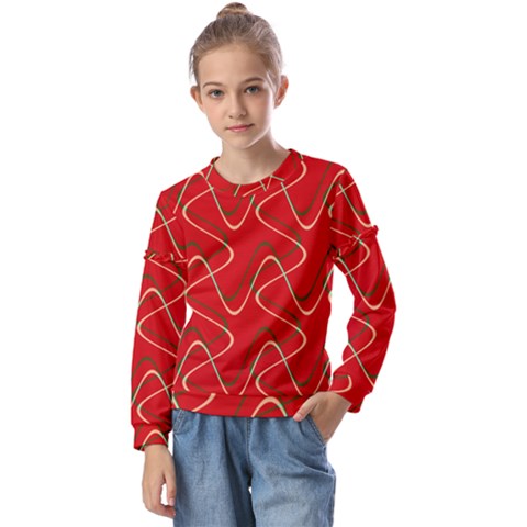 Retro Fun 821e Kids  Long Sleeve Tee With Frill  by PatternFactory