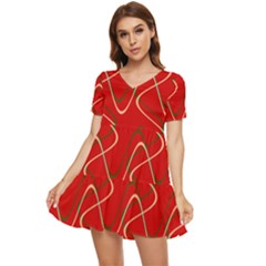 Retro Fun 821e Tiered Short Sleeve Mini Dress by PatternFactory