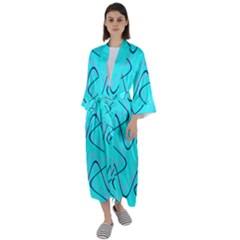 Retro Fun 821b Maxi Satin Kimono by PatternFactory