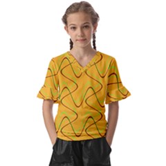 Retro Fun 821a Kids  V-neck Horn Sleeve Blouse by PatternFactory