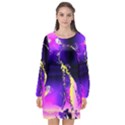 Garth Long Sleeve Chiffon Shift Dress  View1