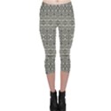 Abstract Silver Ornate Decorative Pattern Capri Leggings  View1