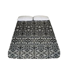 Abstract Silver Ornate Decorative Pattern Fitted Sheet (full/ Double Size) by dflcprintsclothing