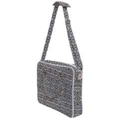 Abstract Silver Ornate Decorative Pattern Cross Body Office Bag by dflcprintsclothing