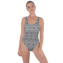 Abstract Silver Ornate Decorative Pattern Bring Sexy Back Swimsuit by dflcprintsclothing