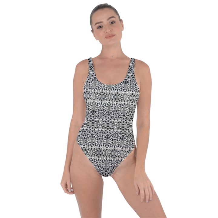 Abstract Silver Ornate Decorative Pattern Bring Sexy Back Swimsuit