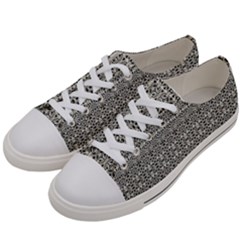 Abstract Silver Ornate Decorative Pattern Women s Low Top Canvas Sneakers