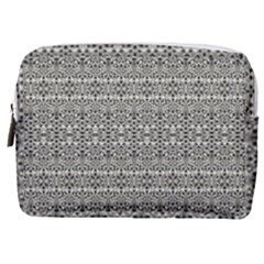 Abstract Silver Ornate Decorative Pattern Make Up Pouch (medium) by dflcprintsclothing