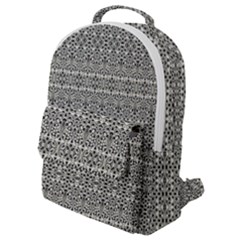 Abstract Silver Ornate Decorative Pattern Flap Pocket Backpack (small) by dflcprintsclothing